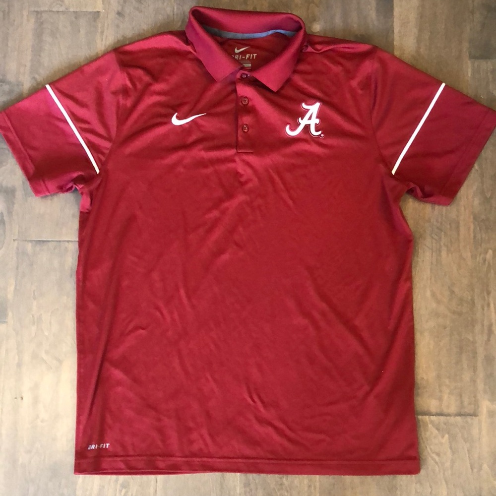 Nike Alabama Crimson Tide Red dri-fit Performance golf Polo Shirt Men’s Large